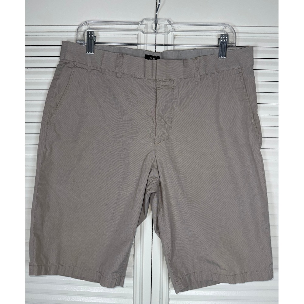 H&M Men's Beige Lightweight Button‎ Fly Chino Shorts Size 34R